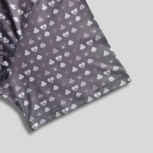 Gray fabric with heart pattern on a light gray background