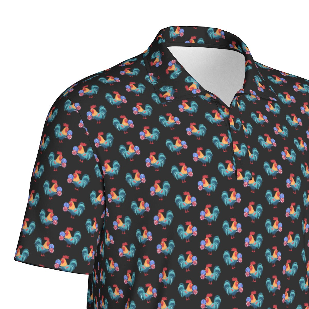 Funny Golf Polos | Rooster Lollipop - Black Men's Polo | Bogey