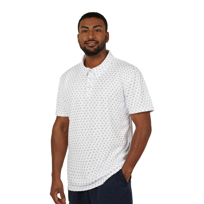Funny Golf Polos | Education White Film Men's Polo | Certified UPF 30 ...